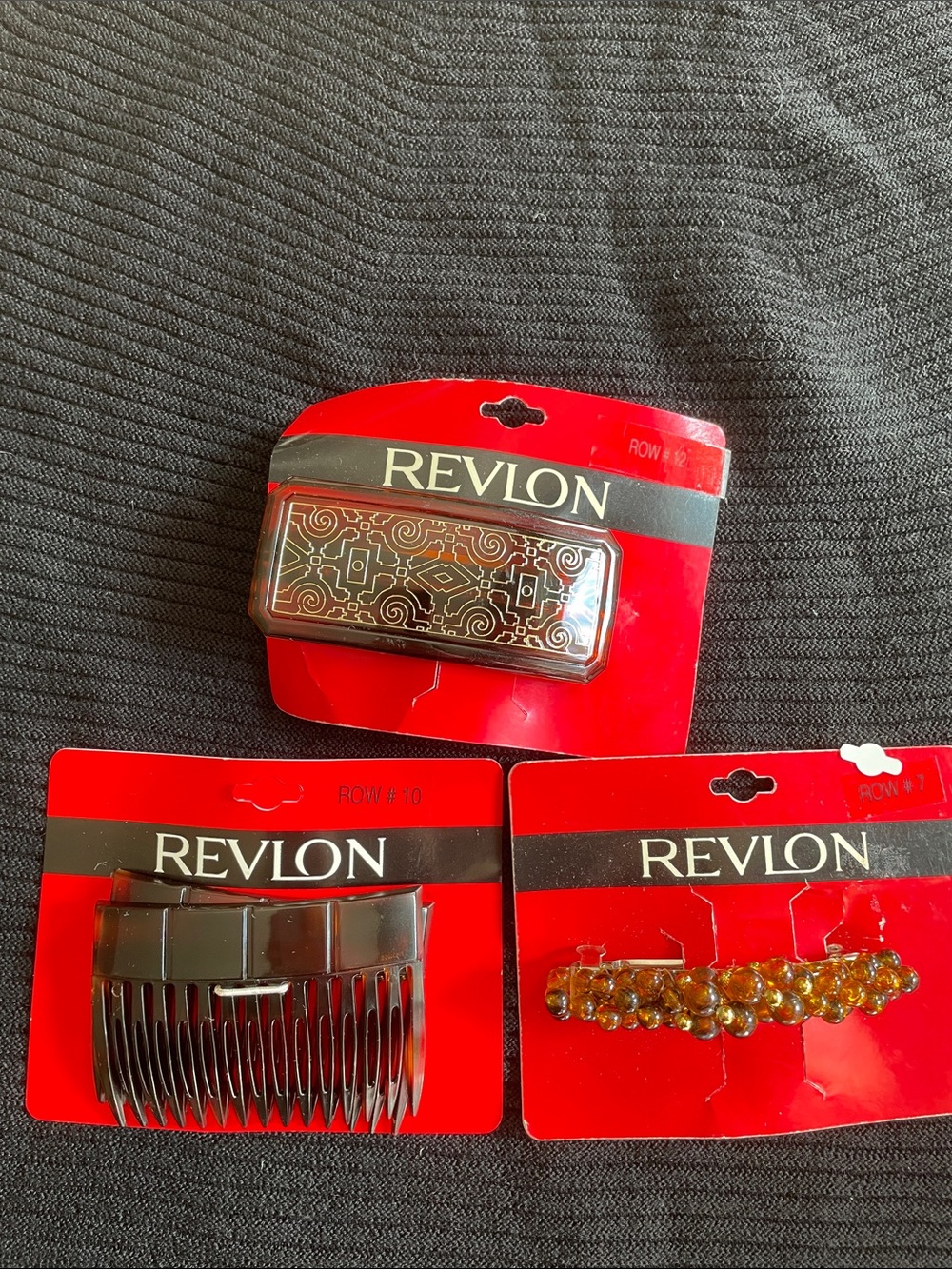 90s Vintage Revlon Dead-stock tortoiseshell / brown Hair Accessories